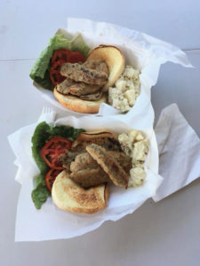 Clemons' learned to cook his signature sandwich in Barbados, 'the land of the flying fish.' (Source photo by Denise Lenhardt-Benoit)