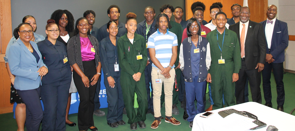 Limetree Bay interns celebrate Friday for completing their summer training program. (Photo by Limetree Bay Terminals)