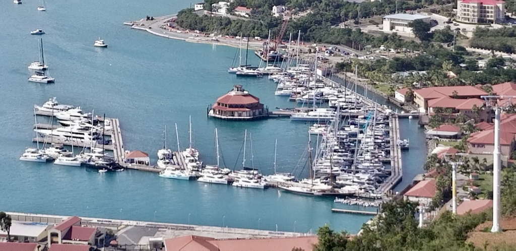 Yachts fill the Yacht Haven Dock for the 2019 USVI Charter Yacht Show. (Photo by Walter Bostwick)