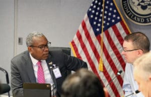 Gov. Albert Bryan meets with FEMA acting Administrator Peter Gaynor in October in Washington, D.C. (Photo submitted by Government House)