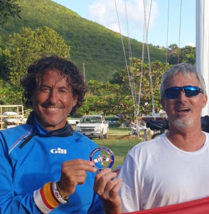De Marichalar visits the St. Croix Yacht Club in January and presents Commodore Morgan Dale the Gustavia Yacht Club plaque. (Photo provided by Alvaro de Marichlar)