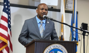 Deputy Health Commissioner Renon Steele speaks about a program to fights opioids in the territory. (Source photo by Susan Ellis)