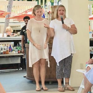 Organizers Joyia, left, and Lori Hirons at Sunday's event. (Source photo by Elisa McKay)