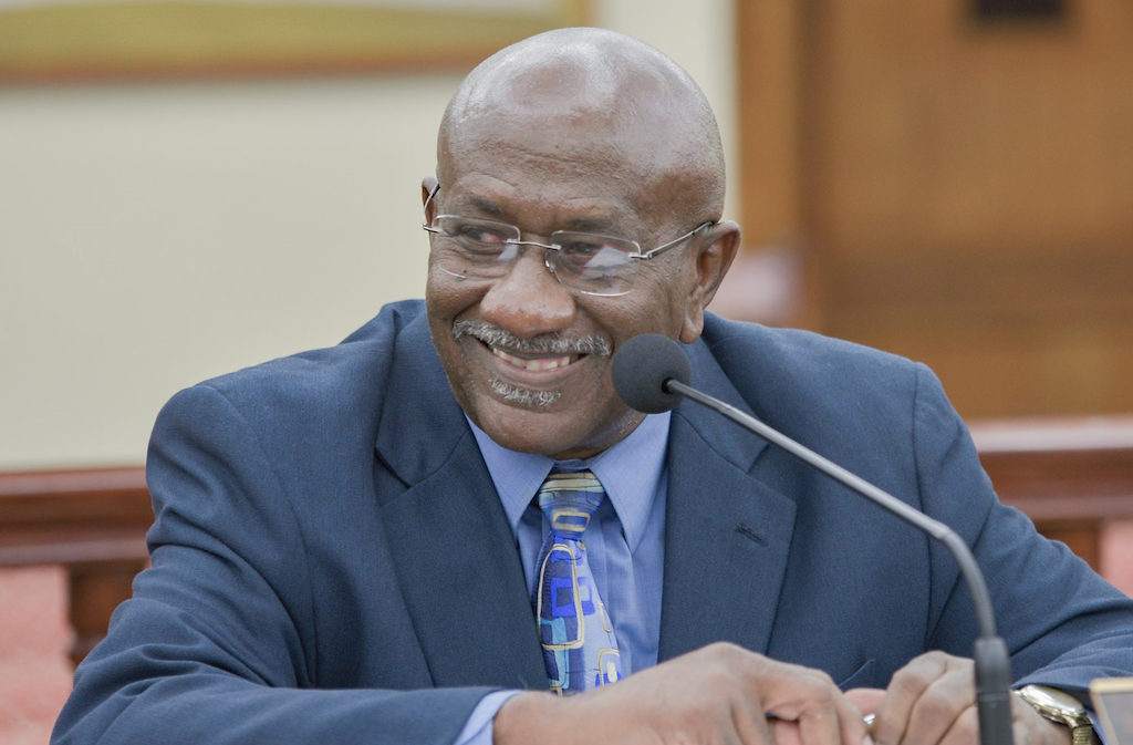 Dodson James, nominee for a position on the U.S. Virgin Islands Horse Racing Commission, testifies during Monday’s Rules and Judiciary hearing. (Photo by Chaunte Herbert)