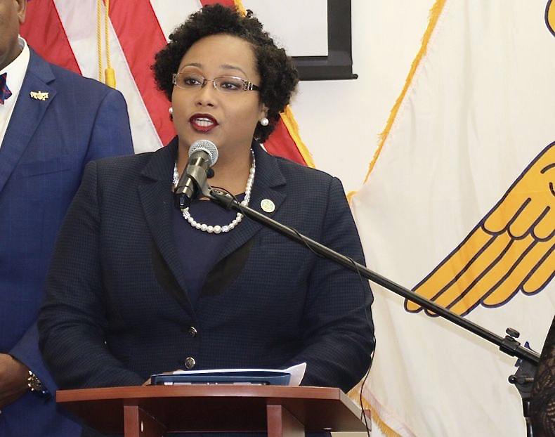 Education Commissioner Racquel Berry-Benjamin urged families to stay at home and not socialize while schools are closed. (Source photo by James Gardner)