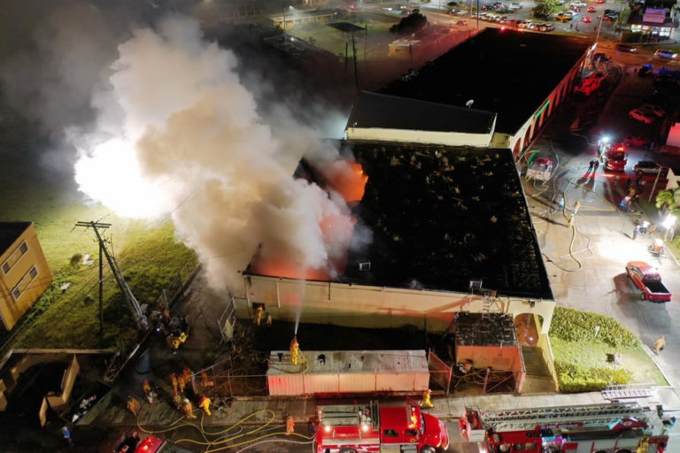 Blaze Hits Wheatley Shopping Center