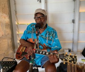 Llewellyn Westerman performs at the SCYC for sailors and landlubbers in 2019 at the St. Croix International Regatta, as is custom. (Source photo by Anne Salafia)