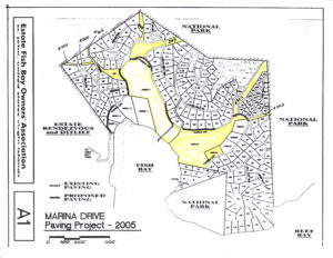 Map shows the extent of property deeded to Island Resources Foundation.