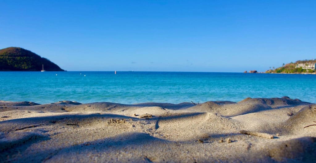 Lindbergh Bay on St. Thomas, a serene vista, but it's currently closed due to the coronavirus. (Source photo by Nour Z. Suid)