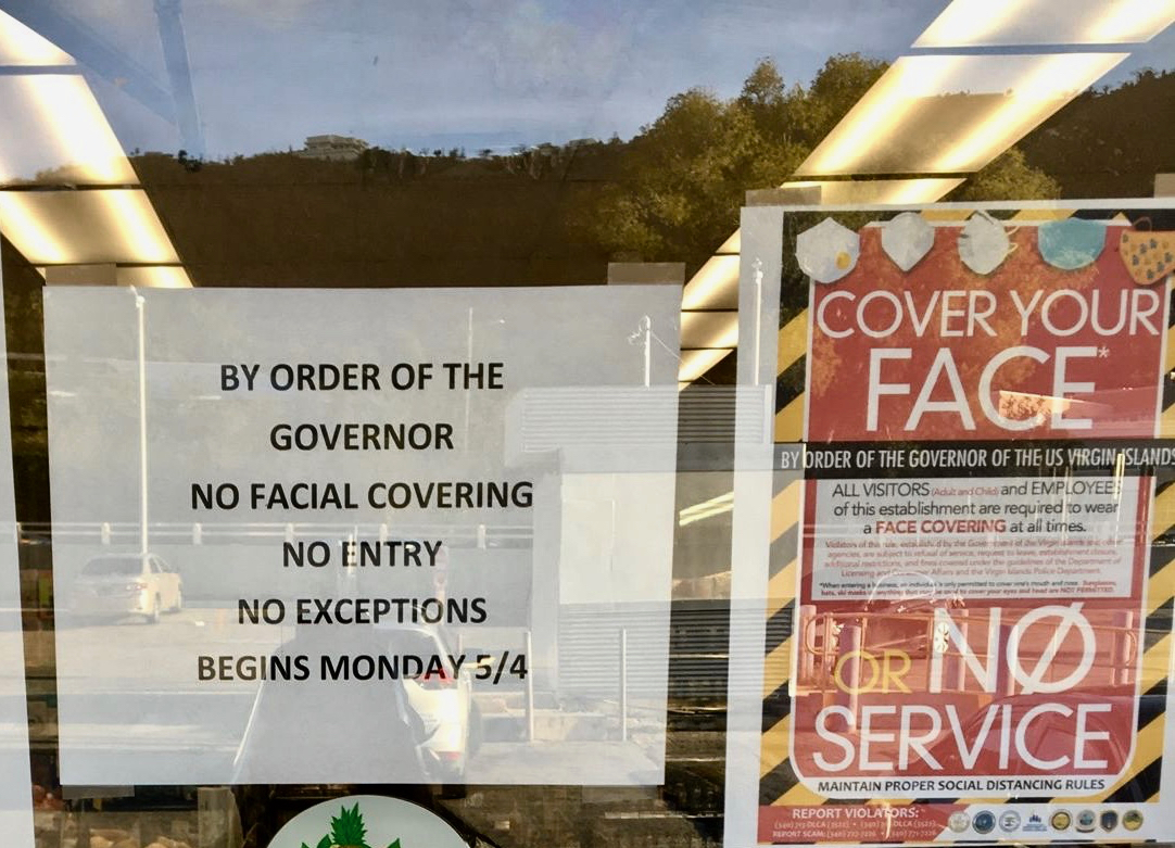 A St Thomas grocery store makes regulations clear.