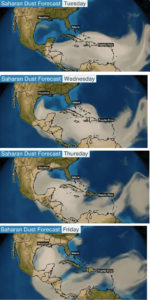 The Weather Channel offered this four-day map forecasting the Saharan Air Layer.