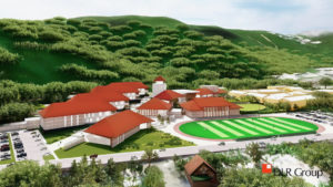 Architect's drawing of a new Charlotte Amalie High School. (By the DLR Group)