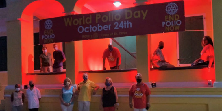 Government House Was Lit Up Saturday for World Polio Day