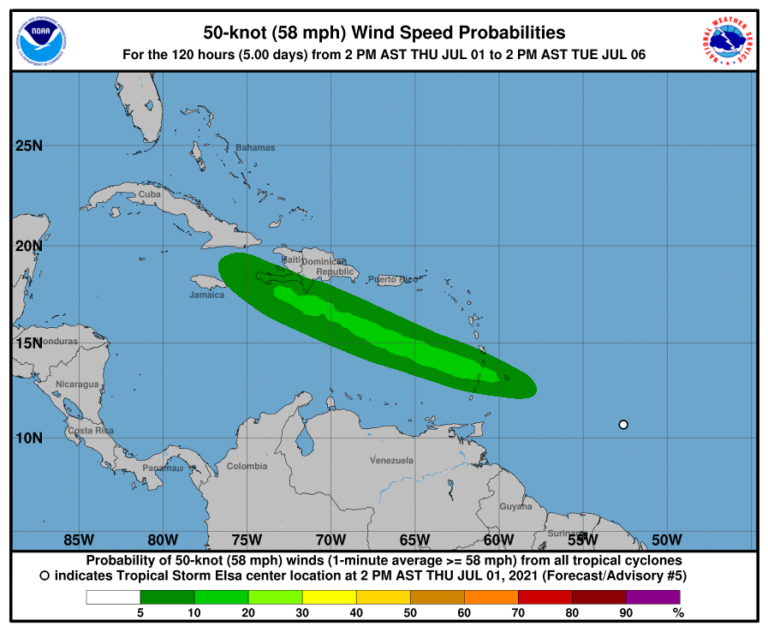 Elsa May Bring Wind, Rain and Waves Friday But Unlikely to Severely Impact USVI