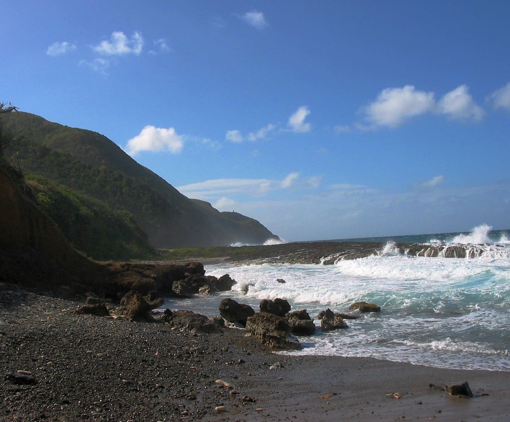 Water can be rough at Annaly Bay coastline evening on a clam day. (Photo by Olasee Davis)