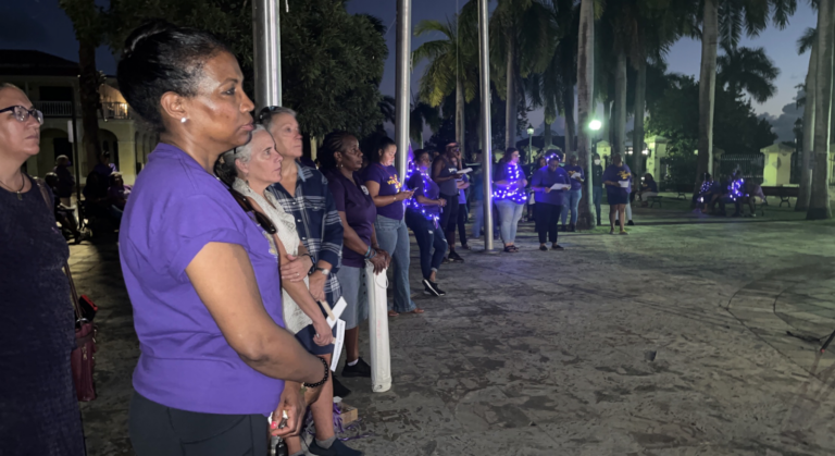 Frederiksted Lit in Purple for Women’s Coalition Take Back the Night