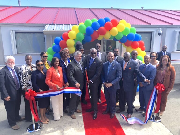 Officials Cut Ribbon to Open Temporary St. Croix Hospital