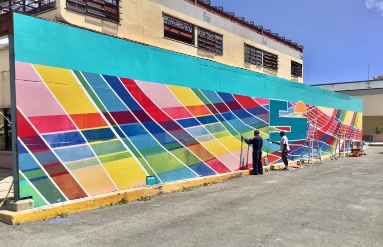 Father & Son Paint Show-Stopper Mural in Sunny Isle Shopping Center