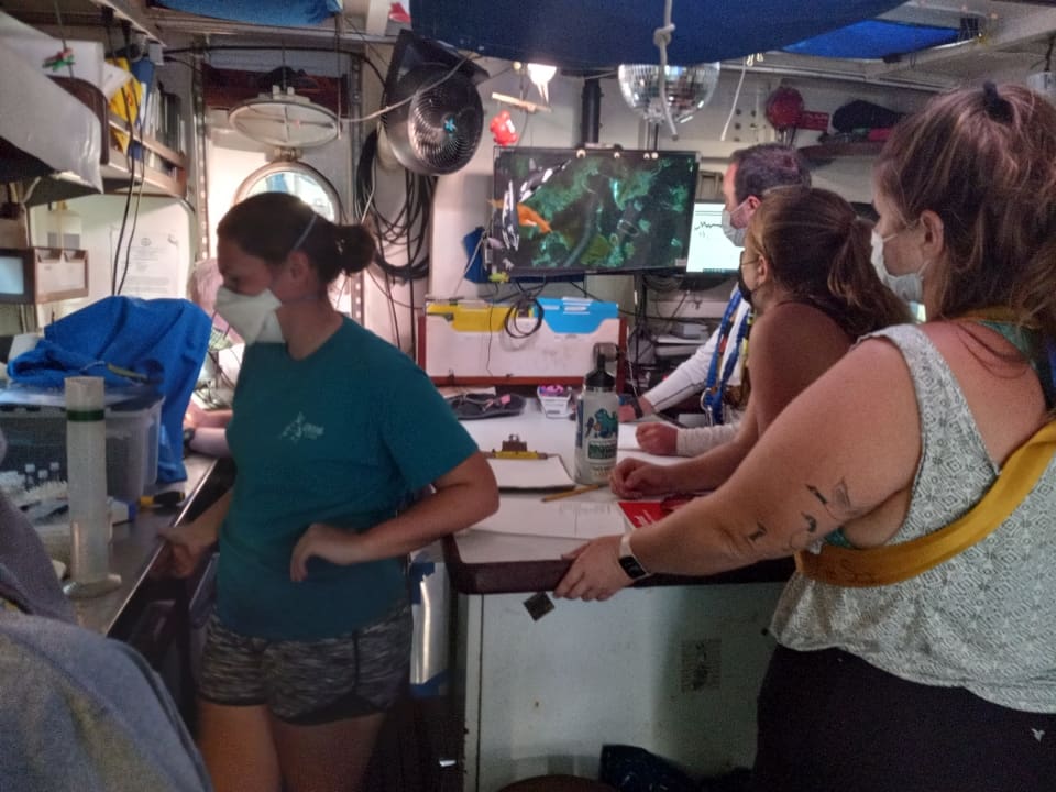 The ship has a lab for analyzing data collected from the sea. (Photo courtesy Olasee Davis)