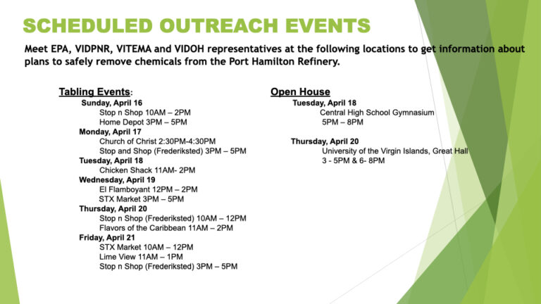 EPA Outreach on Refinery Continues Through Friday on St. Croix