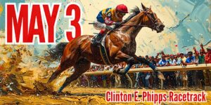 Details were provided about horse races May 3 at the Clinton E. Phipps Racetrack on St. Thomas. (Photo courtesy Eventbrite and Clinton E. Phipps Racetrack)