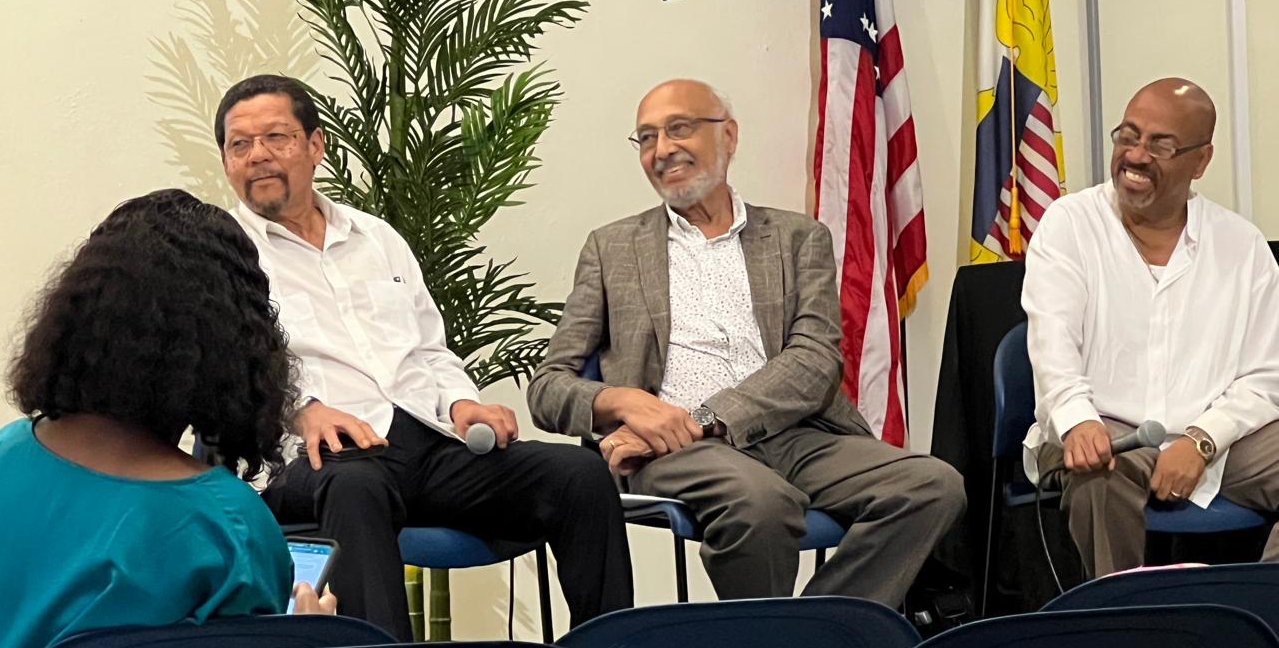 Professor Dr. Aaron Ramos, United Nations Representative Dr. Carlyle Corbin, and UVI Professor Dr. Malik Sekou during a panel entitled The Legacies of Self-determination and Contemporary Challenges. (Photo by DaraMonifah Cooper)