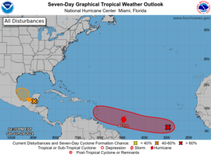 In addition to Beryl, the NHC is also continuing to watch a tropical wave near the Gulf of Mexico and another wave in the eastern Atlantic Ocean for possible cyclonic development. (Photo courtesy NHC)