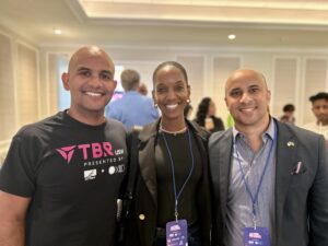 From left, Kirk Hamilton, co-founder of TBR, Tamra James, general manager and senior research analyst at 13D Research and Richard Powell, founder and executive chairman of APCH Holdings. (Source photo by Nyomi Gumbs)