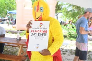 Chicken man spotted at Magens Bay. (Source photo by Joshua Barry Crawford)