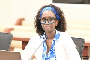 Deanna James presents alarming statistics about territory children and poverty. (Photos by Alvin Burke JR. and Barry Leerdam, Legislature of the Virgin Islands)