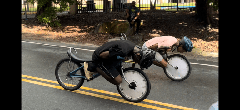 Photo Focus:  VIPD Third Annual Bike Coasting Competition Interrupted by Weather