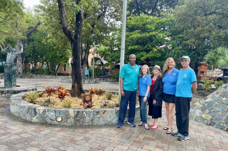 Rotary Club of St. John Sponsors Planter in Franklin A. Powell Sr. Park