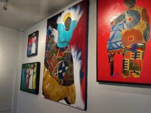 The “David Hamilton Jackson and All Ahwe Exhibition,” art pieces. (Source photo by Diana Dias)