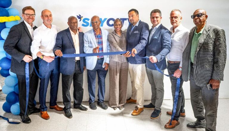 Jahred Kallop, Tikehau Star Infra; Steve Nackan, Aecon Concessions; Carlton Dowe, VIPA; Willard John, VIPA; Leona Smith, VIPA; James Benton, J. Benton Construction; Jorge Roberts, Avports; Stephen Cleary, Aecon Group; and Celestino White Sr., VIPA. (Photo courtesy VIPA)