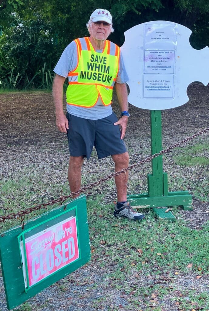 Michael Connors reached the museum around 4:30 p.m. He said he had conversation with a neighbor who said she was aware of his advocacy for the museum and was glad to finally meet him. (Photo courtesy Patty Eitzen)