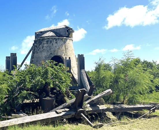The Whim sugarmill appears more degraded in the seven years since the hurricanes devastated the island. (Photo courtesy Michael Connors)