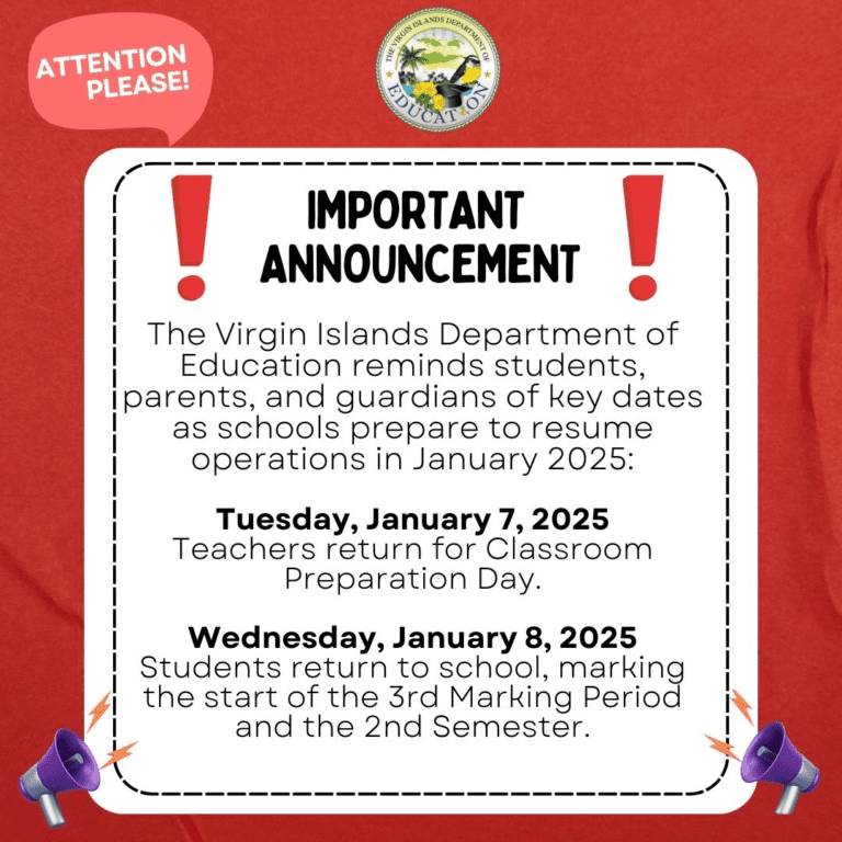 Students Return to School Jan. 8