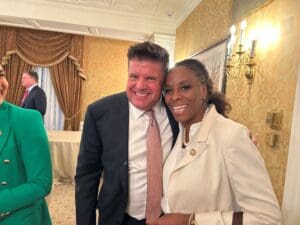 Congresswoman Plaskett and Tropical Shipping President + CEO, Tim Martin. (Photo courtesy Office of Stacey Plaskett)