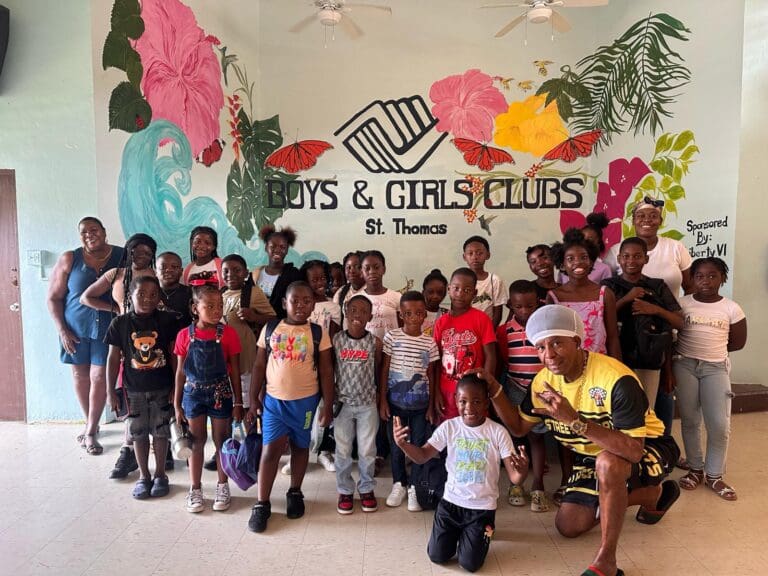 VIWMA Paints Mural at Boys and Girls Club on St. Thomas About Growth and the Environment