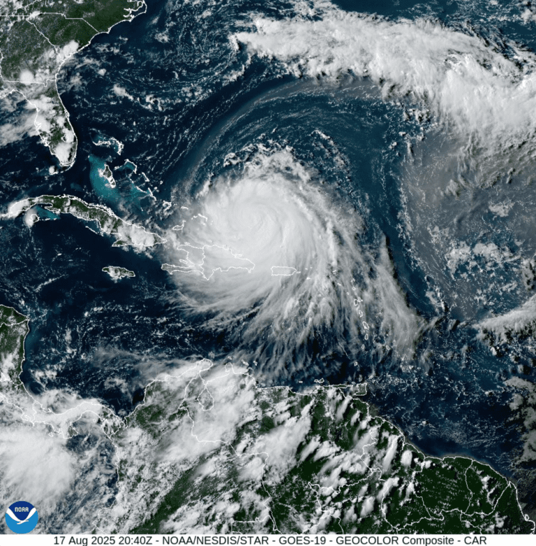 Hurricane Erin Pulls Away From USVI, Puerto Rico After Lashing Islands With Wind and Rain