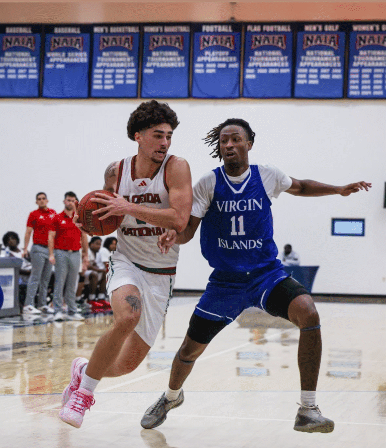 Buccaneers Defeat Florida National in Wire-to-Wire 80-63 Victory