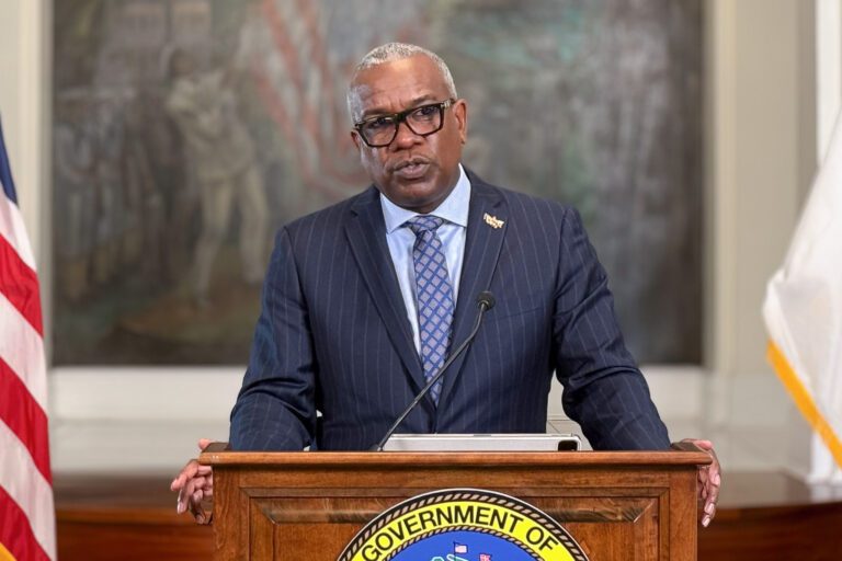 Gov. Albert Bryan Jr. warned Wednesday that Virgin Islanders could see a spike in fuel costs as the war against Iran continues. (Photo courtesy Government House)