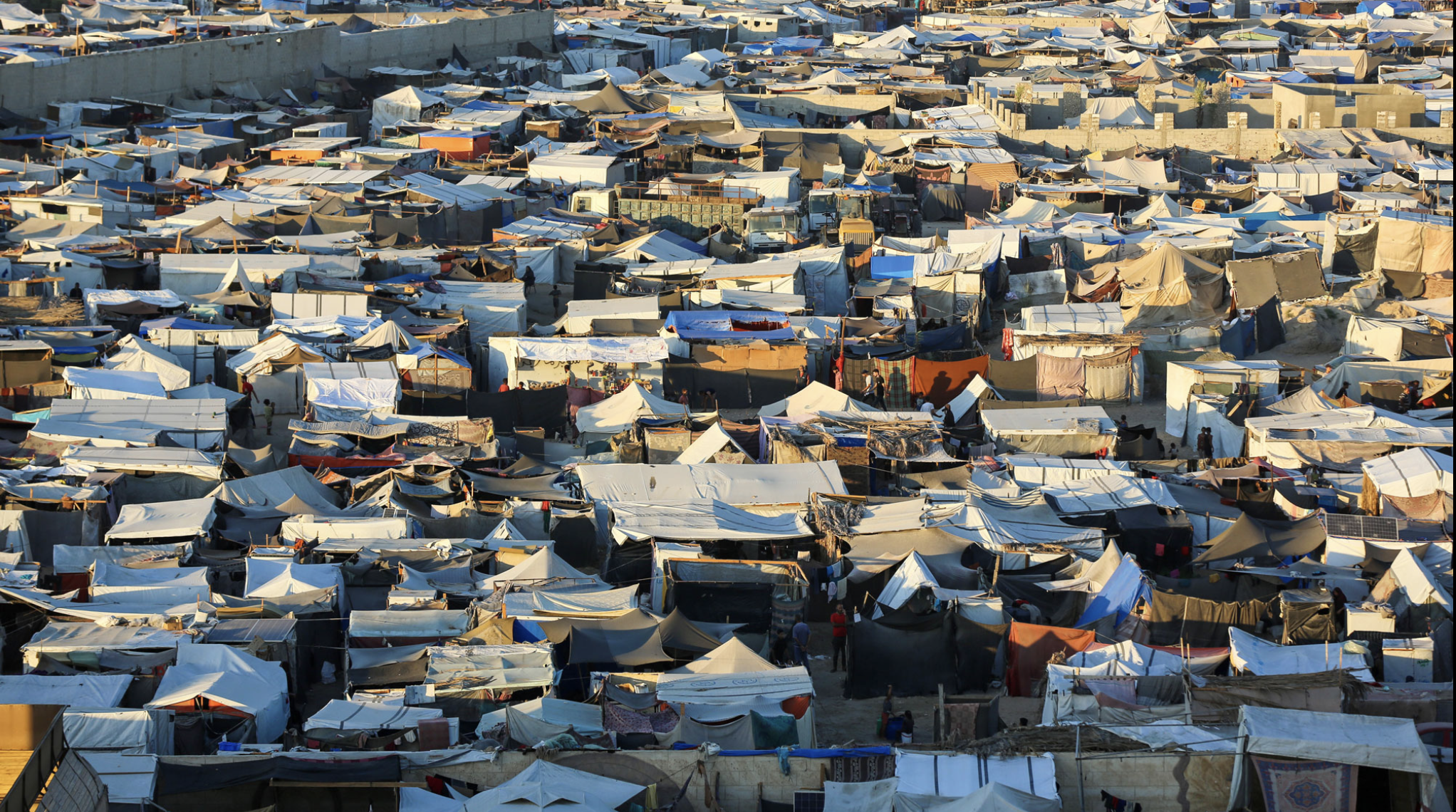 September 2024: Makeshift shelters in central Gaza Photographer’s note: “I used to go almost every day to where I took this photo, to stay by myself and think about the nightmare we are living. As far as my eyes could see, there were tents.”